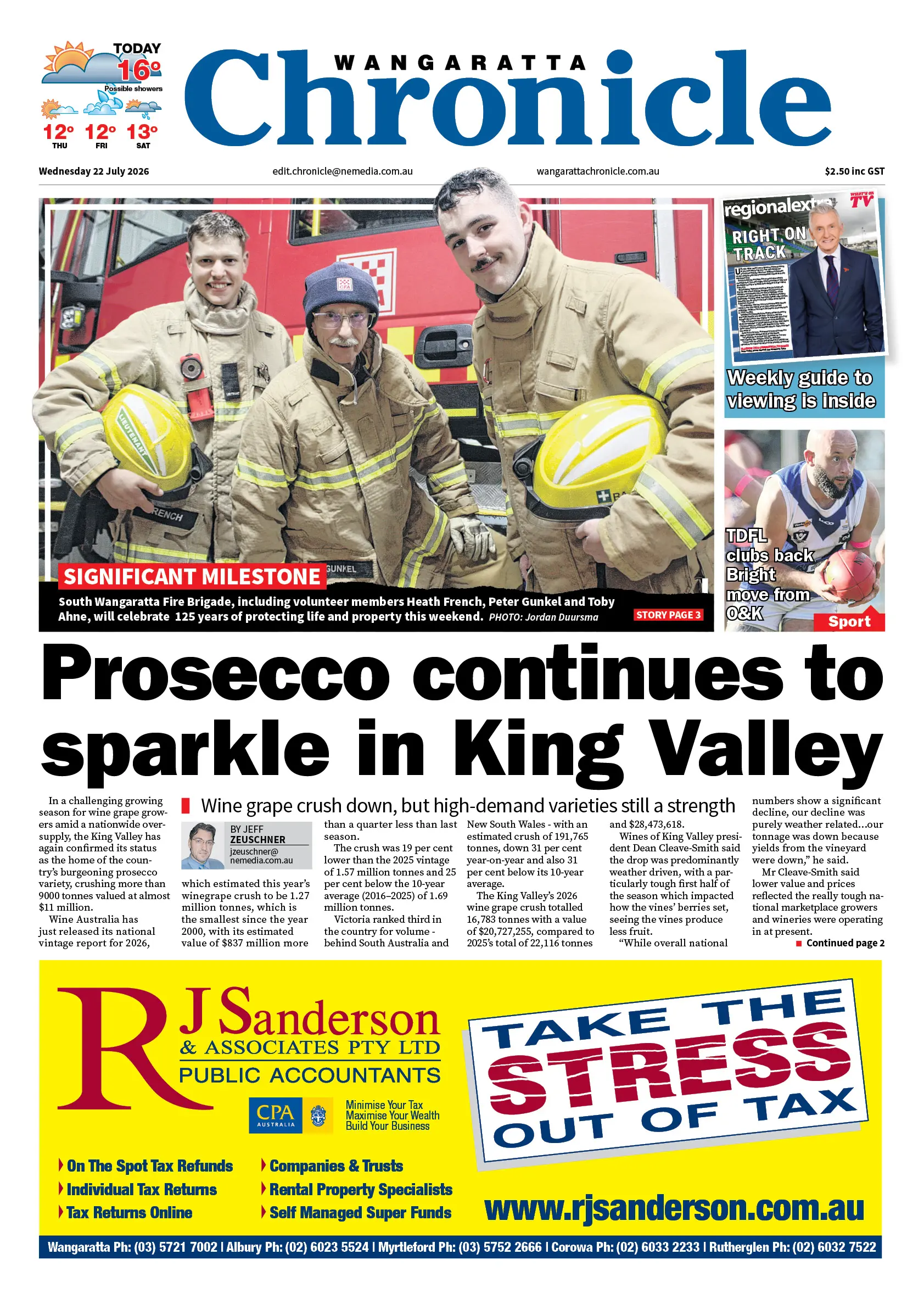 Wangaratta Chronicle, Wednesday 22 July 2026