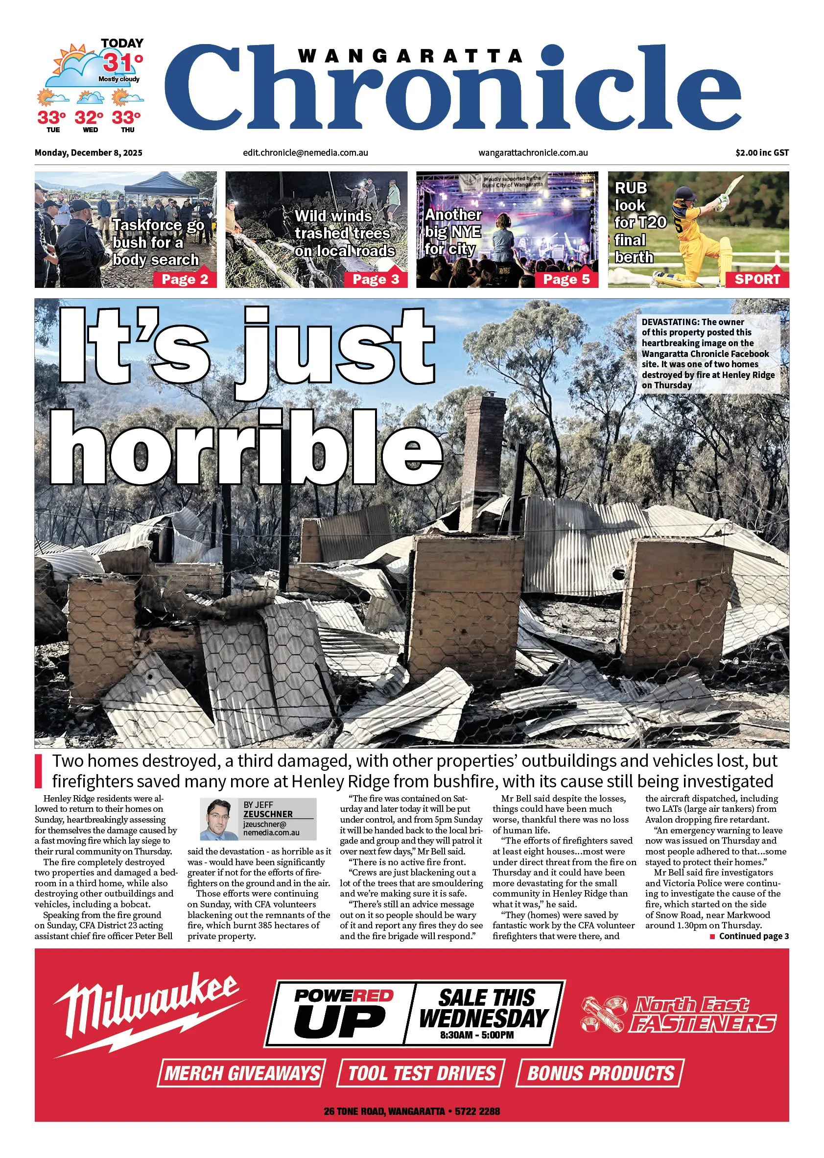 Chronicle Monday, Monday, December 8, 2025