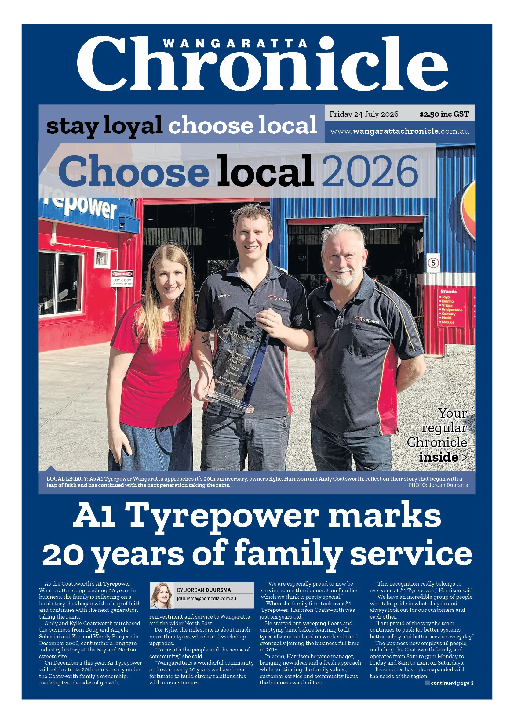 Wangaratta Chronicle, Friday 24 July 2026