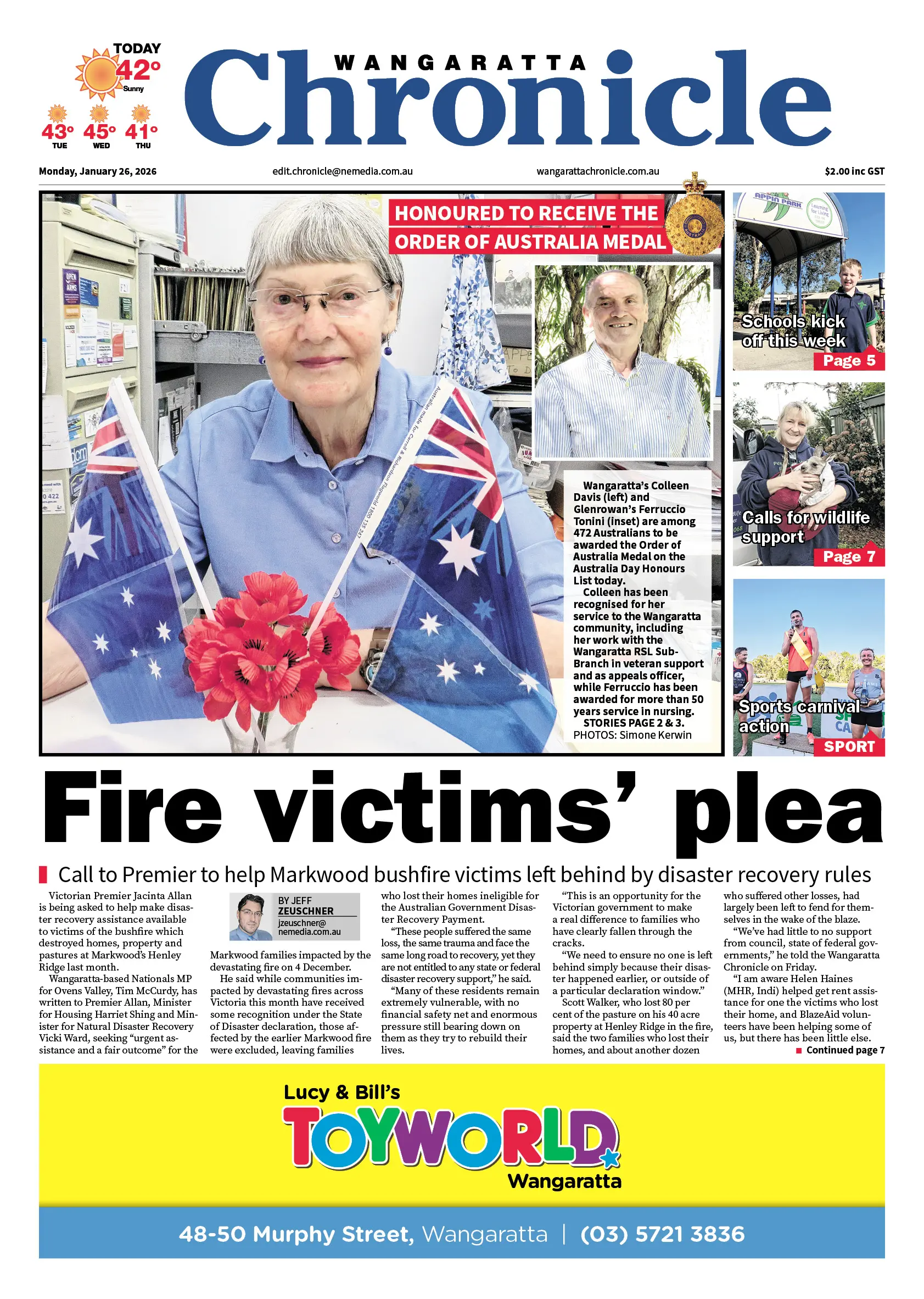 Wangaratta Chronicle, Monday, January 26, 2026